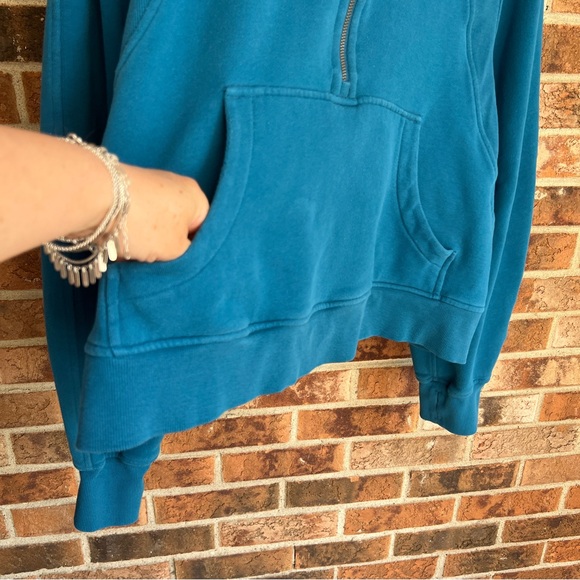 Lululemon  2021 cuba Oversized 1/2 Zip Hoodie Blue Borealis EUC XL/XXL - Picture 11 of 16